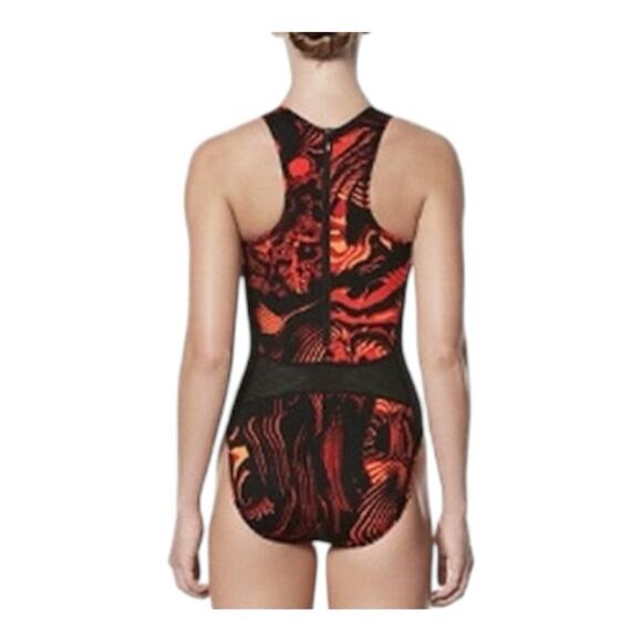 NWT Nike Women’s one piece swimsuit neon green black size 10 - Picture 7 of 7